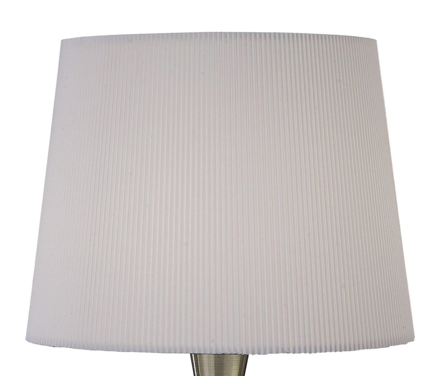 Mantra Mara Table Lamp 1 Light E14 Large, Antique Brass with Ivory White Shade