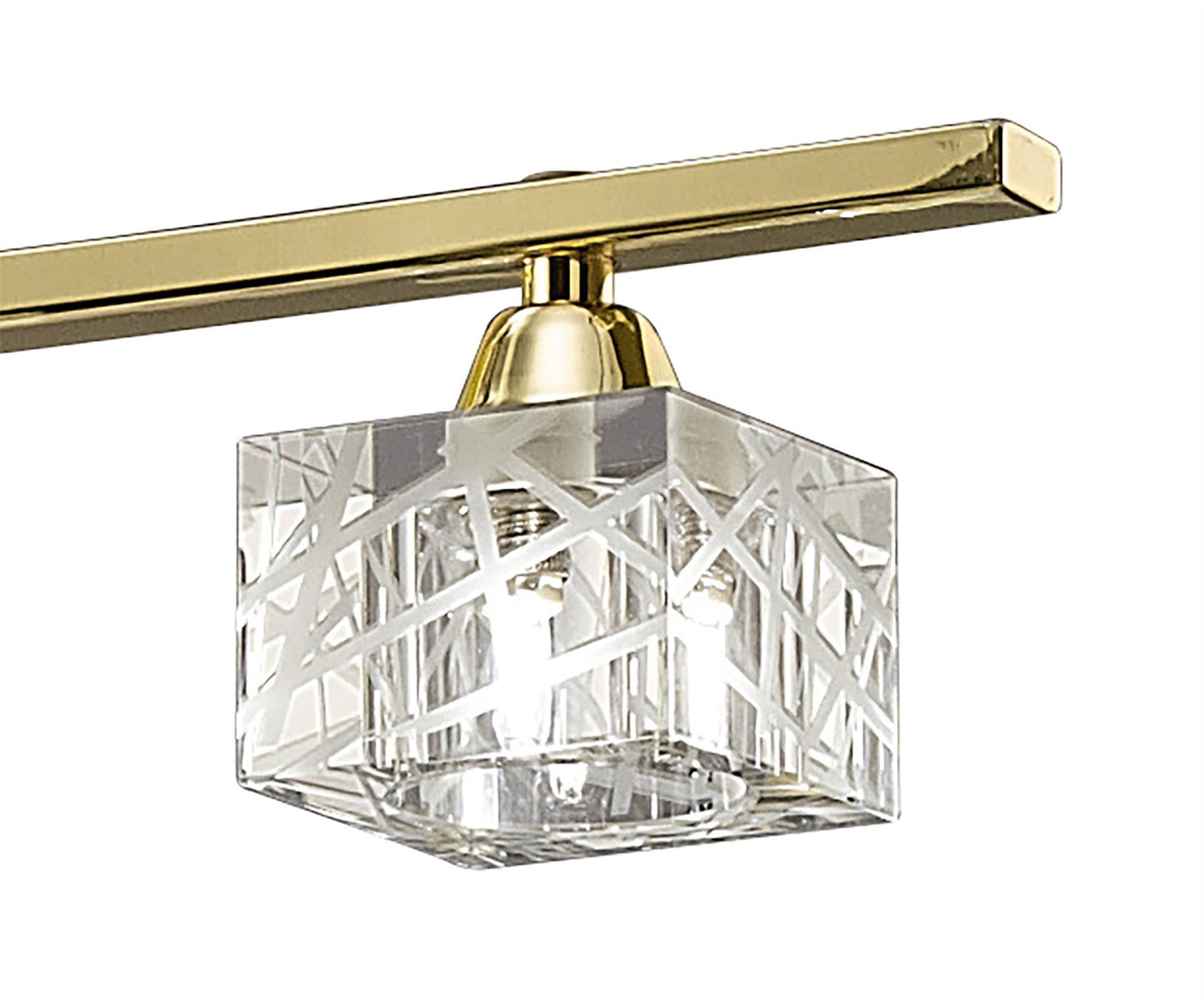 Mantra Zen PB Zen Rectangular Telescopic Convertible To Semi Flush 8 Light G9, Polished Brass