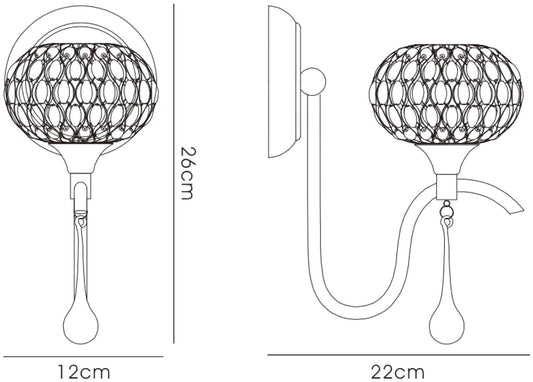 Diyas Chelsie Wall Light 1 Light G9 Polished Chrome/Clear Beaded Glass