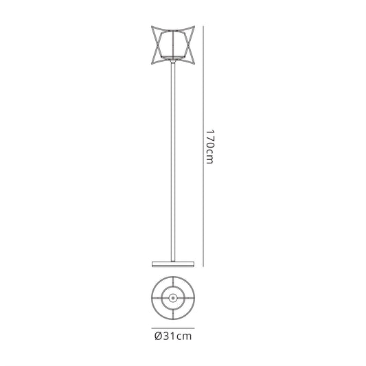 Mantra Fusion Polinesia Floor Lamp, 1 x E27, IP44, Beige Oscu, 2yrs Warranty