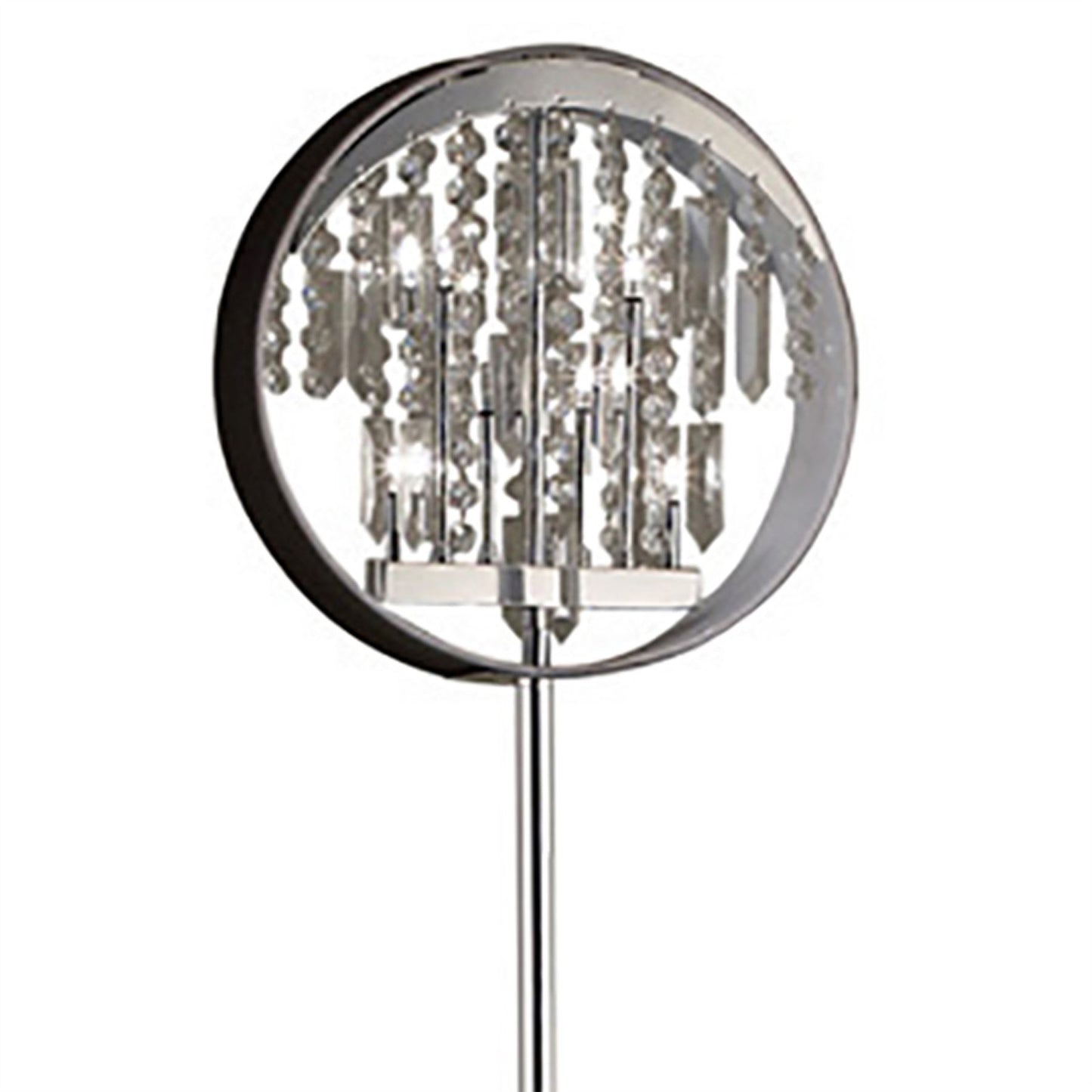Diyas Geo Floor Lamp with Black Shade 9 Light G4 Polished Chrome/Crystal, NOT LED/CFL Compatible
