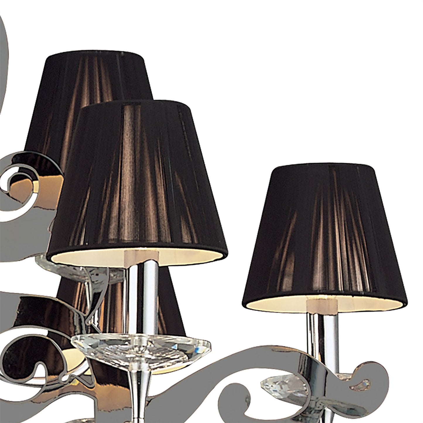 Mantra Acanto 84cm Pendant Round 9 Light E14, Polished Chrome with Black Shades