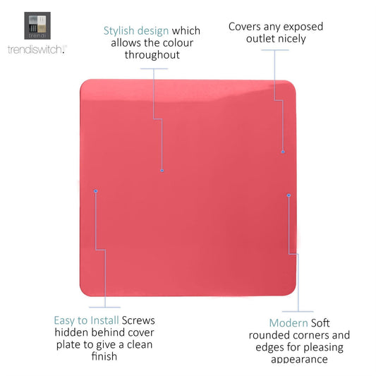 Trendi Artistic Modern Glossy Tactile Single Blanking Plate Strawberry