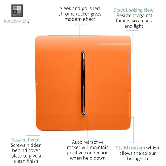 Trendi Artistic Modern Glossy Tactile Auto Retractive Door Bell Switch Orange
