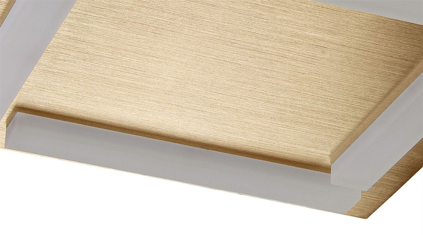Mantra Fusion Verona Square Ceiling 4 Light 20W LED 3000K, 1800lm, Satin Gold/Frosted Acrylic, 3yrs Warranty