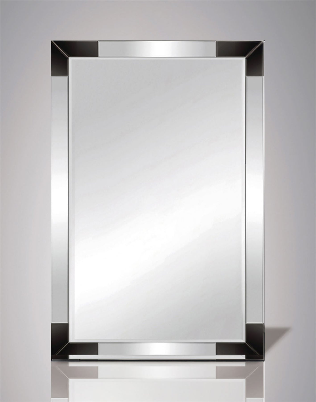 Diyas Home Emerson 120cm x 80cm Balck Corner Detailed Mirror (Pallet Shipment Only, Additional Charges May Apply.) Item Weight: 16kg Mirrors