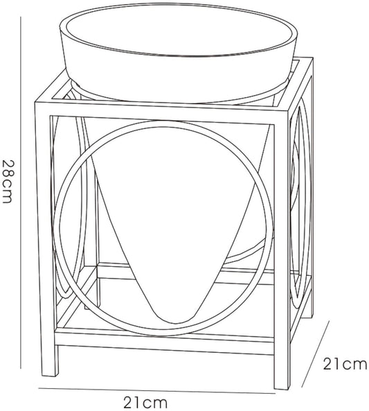 Diyas Home (DH) Tessa Candle Holder 1 Cone Large Black/Clear Glass Art