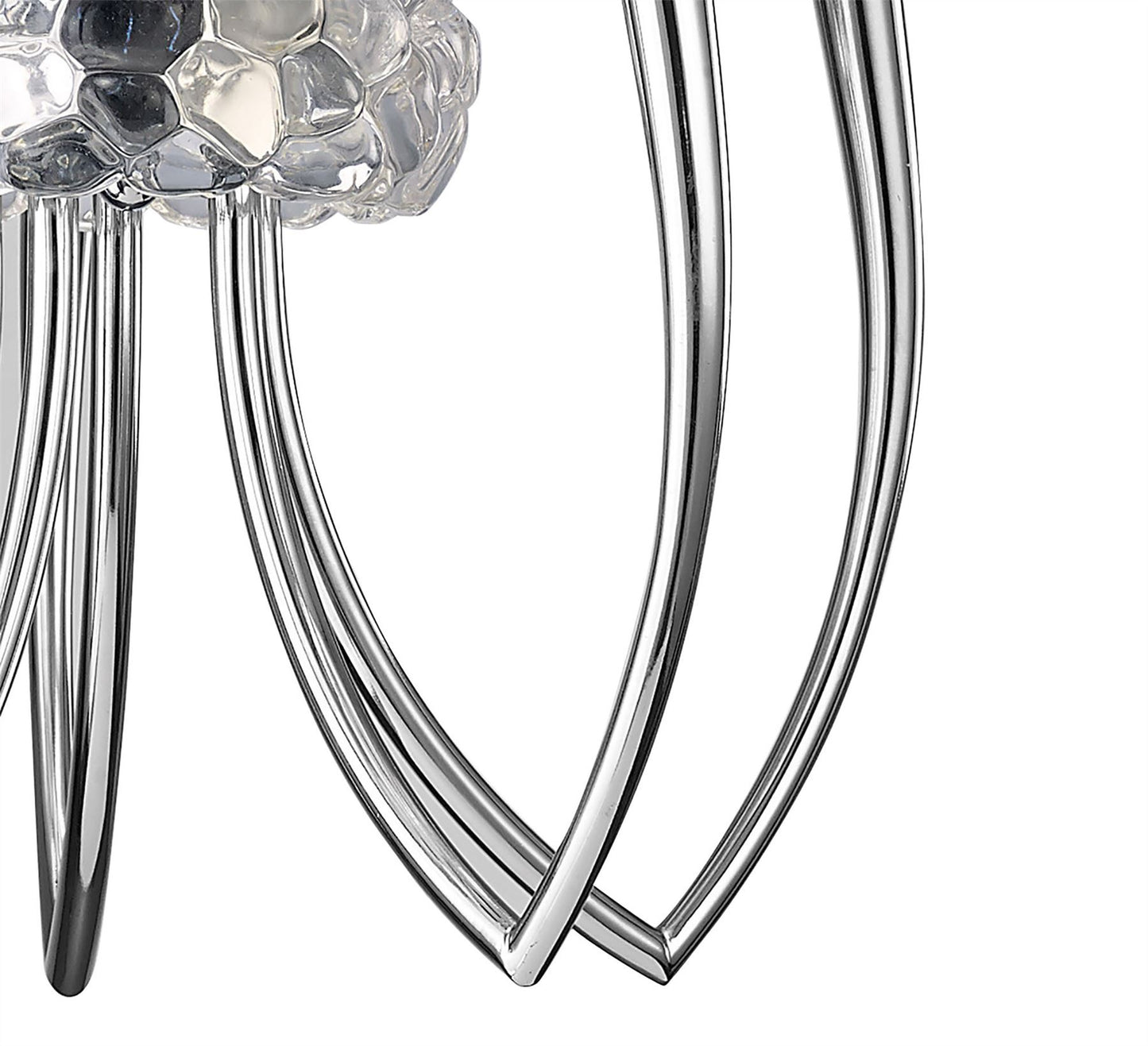Mantra Loewe Slim Pendant 5 Light E14, Polished Chrome with White Shades