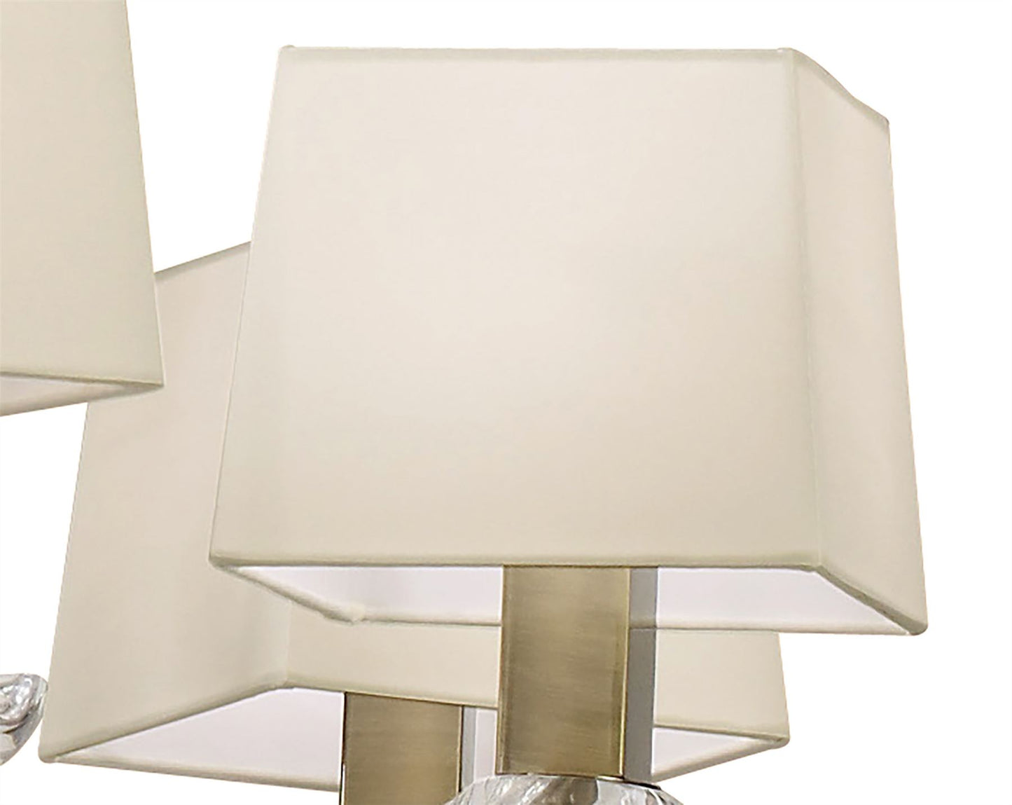Mantra Akira 90cm Pendant 2 Tier 12 Light E14, Antique Brass with Cream Shades