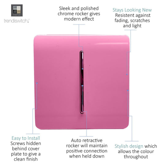 Trendi Artistic Modern Glossy Home Automation Switch Pink