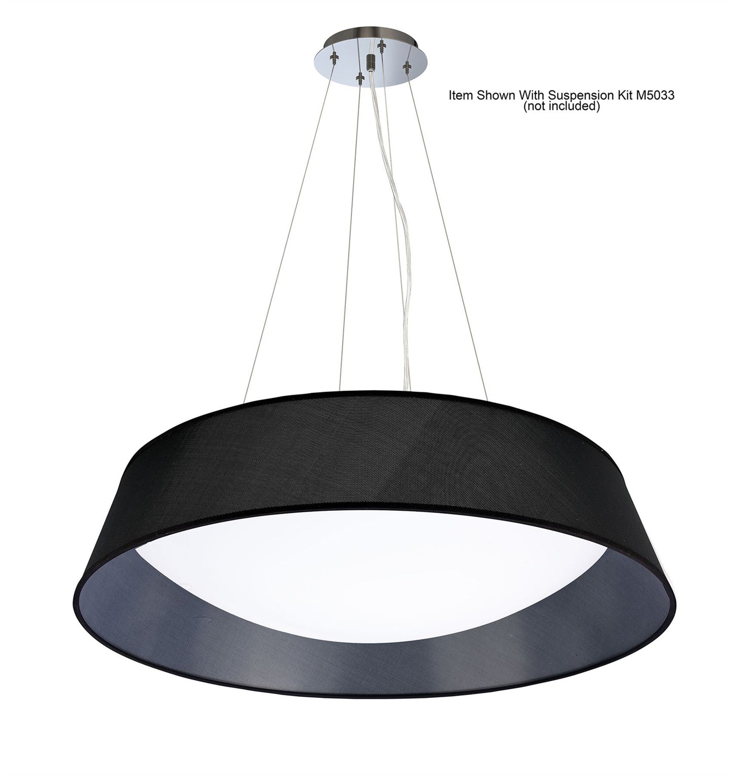 Mantra Nordica Plafones Nordica Flush Ceiling Light, 9 Light E27 Max 20W, 90cm, White Acrylic with Black Shade, 2yrs Warranty