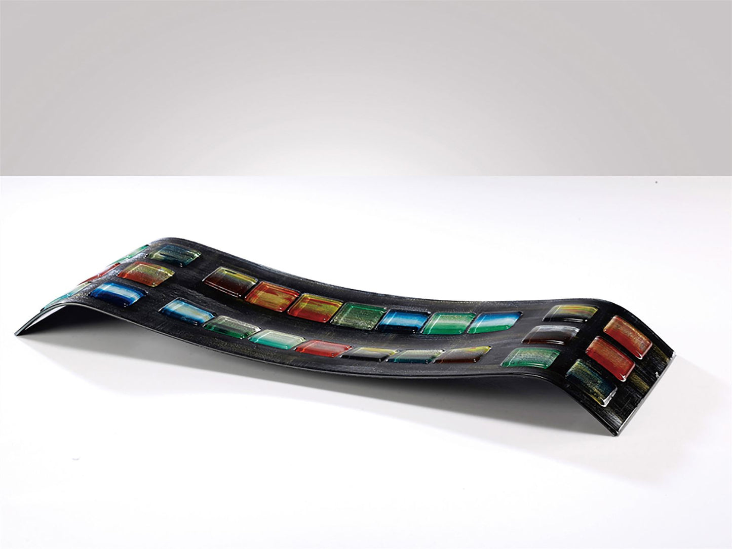 Diyas Home (DH) Orion Glass Art Platter Black/Multi-Colour Art