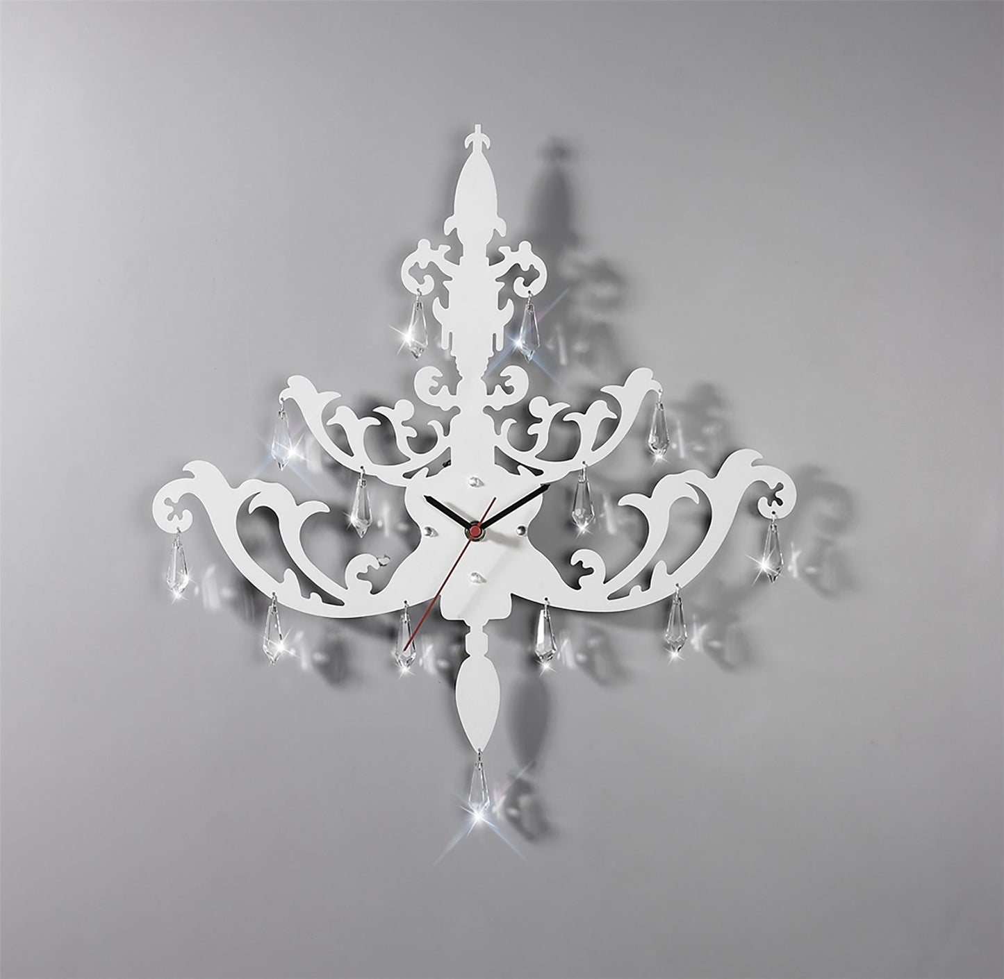Diyas Home (DH) Infinity Chandlier Clock White/Crystal Wall
