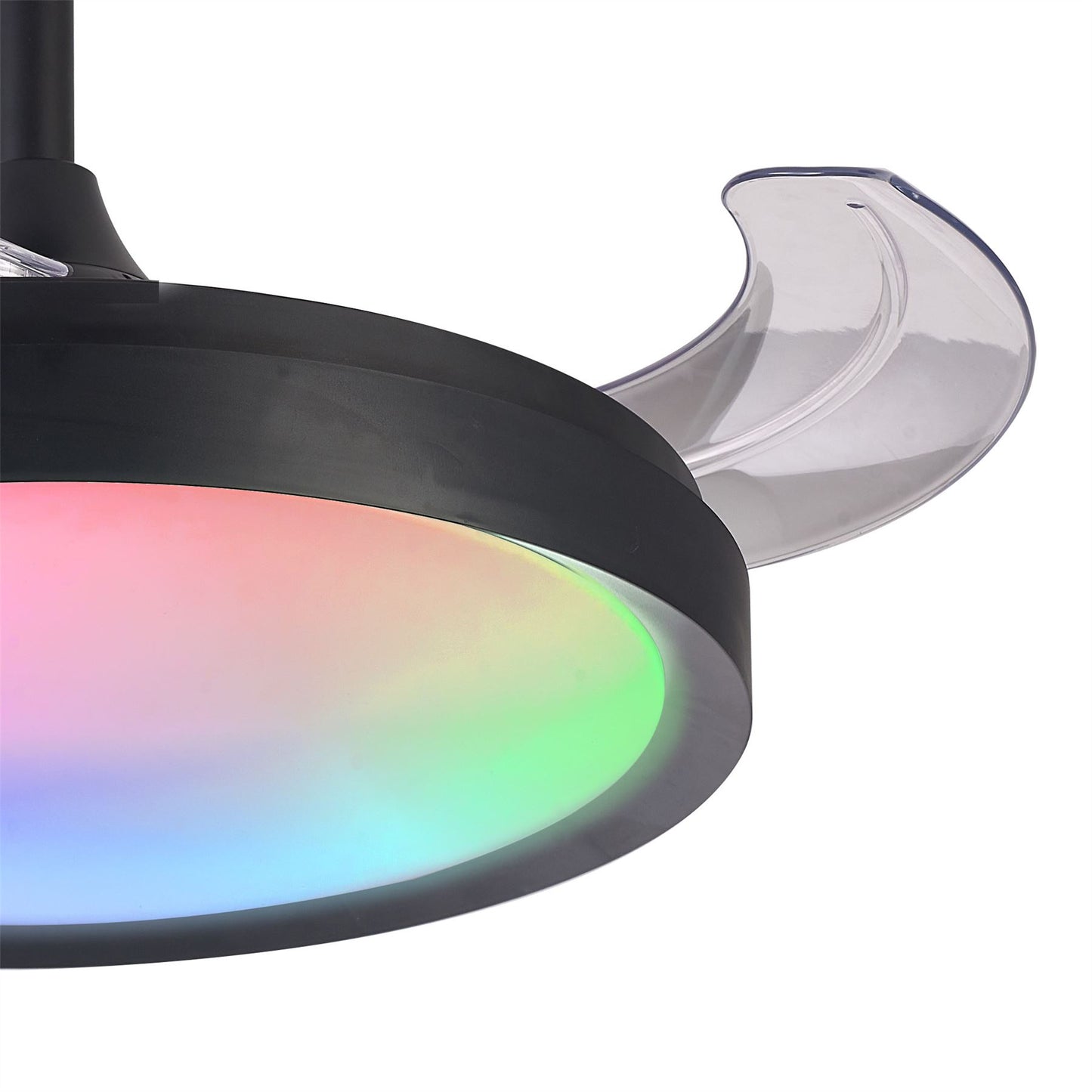 Siberia Mini 40W LED Dimmable White/RGB Ceiling Light With Built-In 28W DC Fan, 3000-6500K Remote Control, 2500lm, Black, 5yrs Warranty