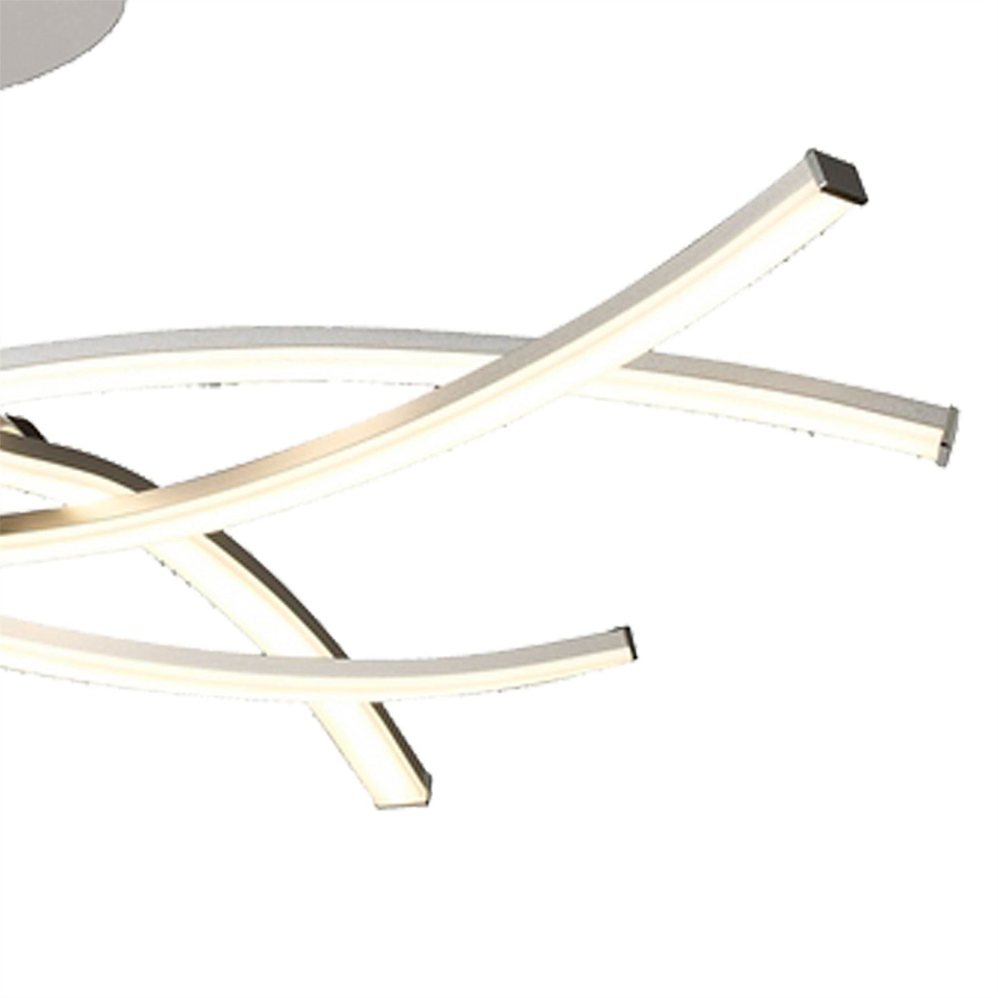 Mantra Aire LED Aire Semi Flush, 42W LED, 3000K, 3700lm, Silver/Frosted Acrylic/Polished Chrome, 3yrs Warranty Ceiling