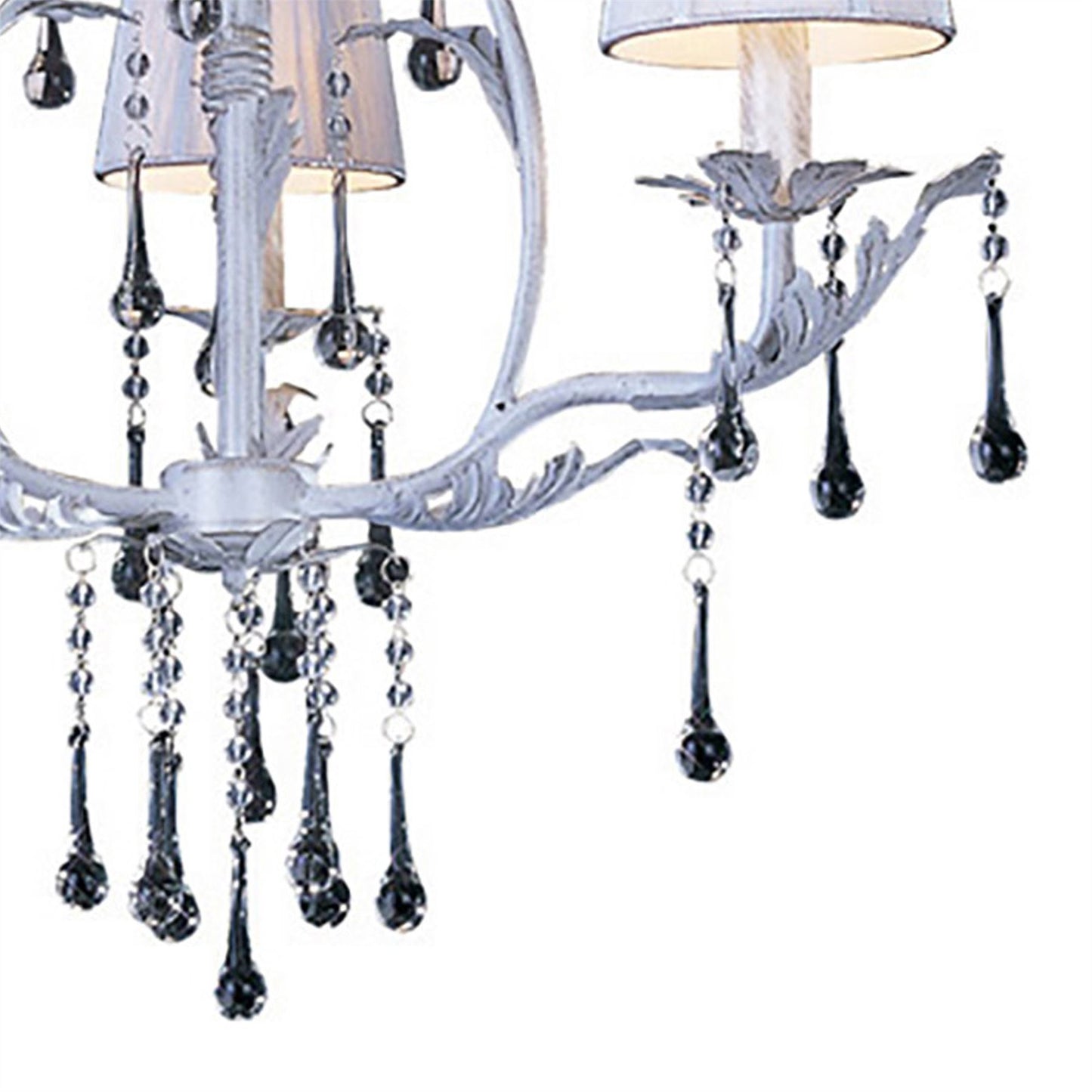 Diyas Flur 50cm Round 3 Light E14 White French Gold Ceiling Pendant Light Fitting