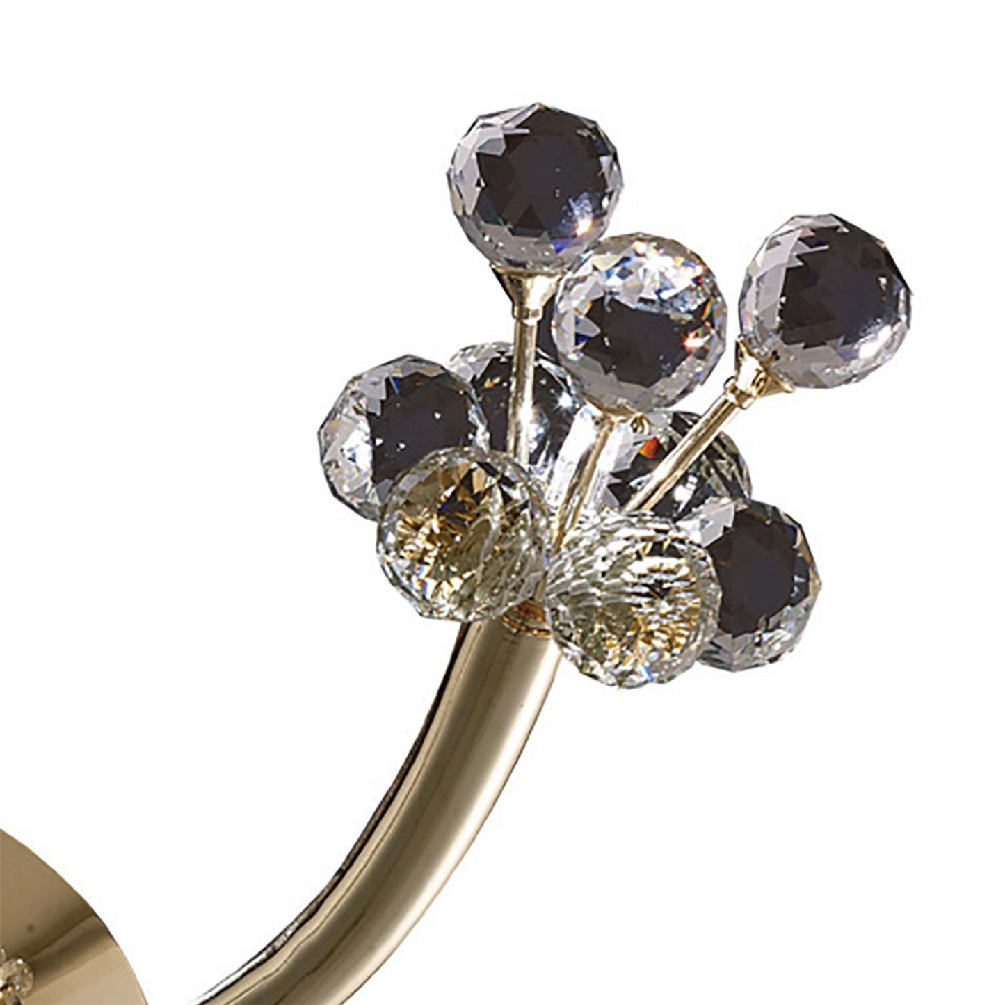 Diyas Octavia Wall Light Switched 1 Light G4 Left Facing French Gold/Crystal, NOT LED/CFL Compatible