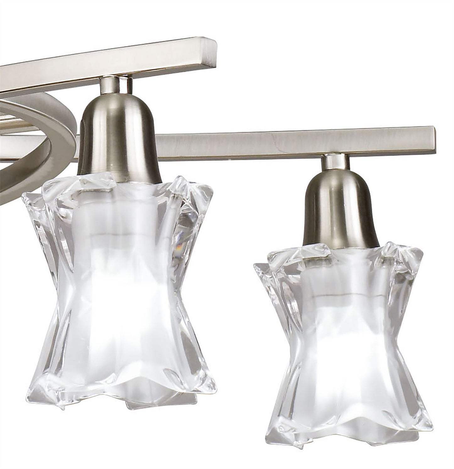 Mantra Alaska GU10 49cm Pendant Convertible To Semi Flush 4 Light L1/SGU10, Satin Nickel, CFL Lamps INCLUDED