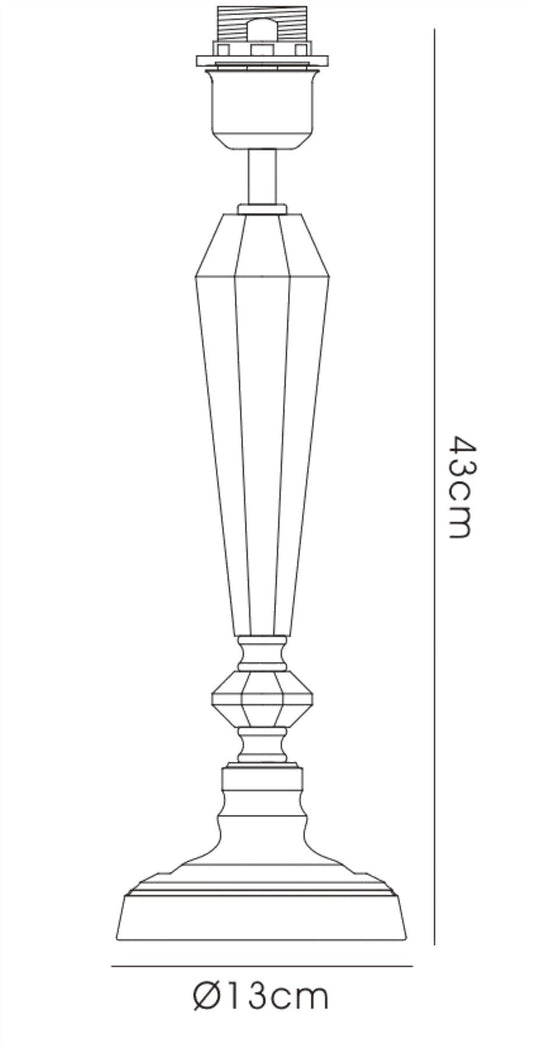 Diyas Freya Crystal Table Lamp WITHOUT SHADE 1 Light E27 Silver Finish