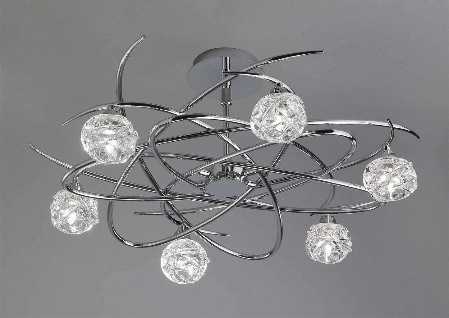 Mantra M3942 Maremagnum Telescopic Semi Flush Convertible 6 Light G9, Polished Chrome