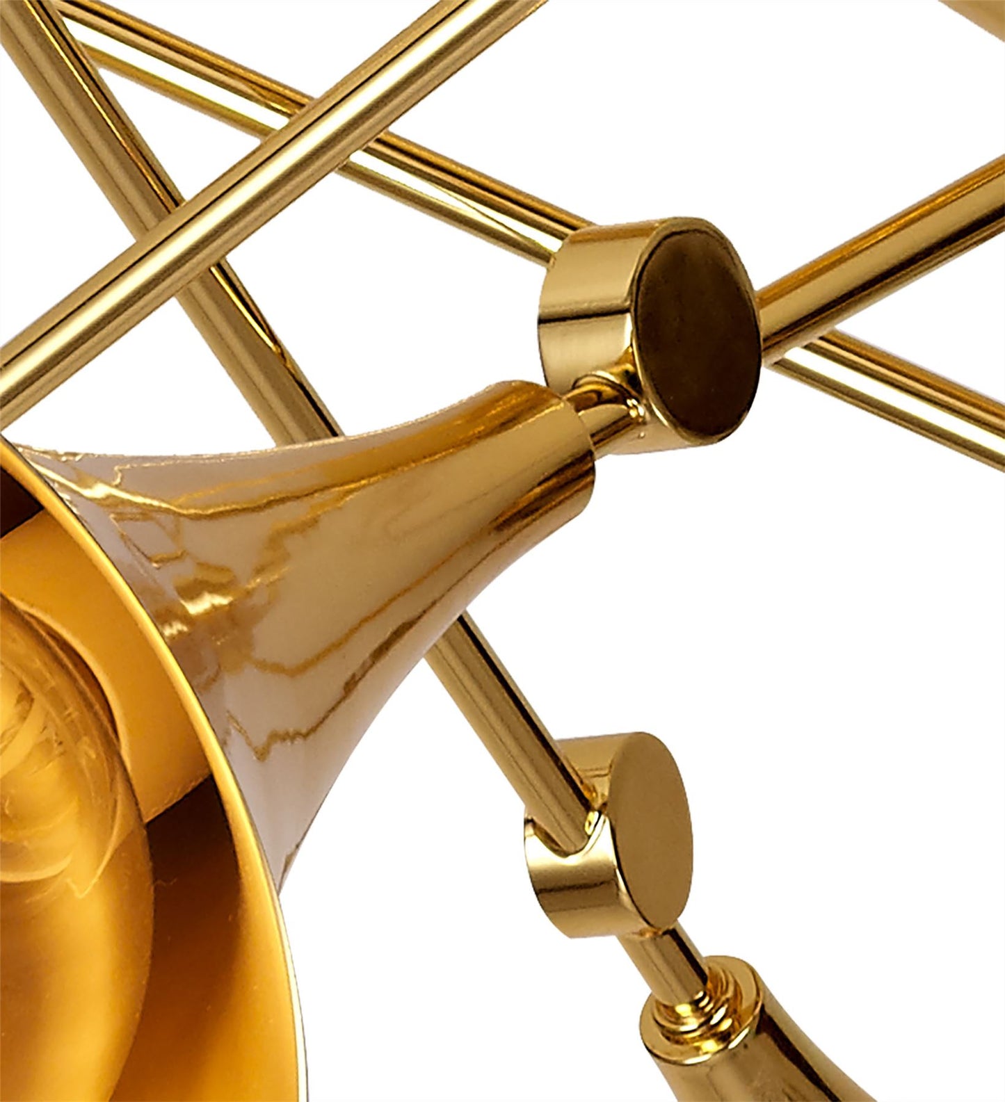 Mantra Jazz Oro M5897 Jazz Ceiling Light, 76cm Round, 5 x E27 (Max 20W), Polished Gold