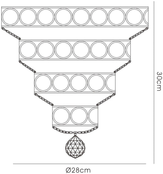 Diyas Kudo Crystal Pyramid Non-Electric SHADE ONLY Polished Chrome/Crystal