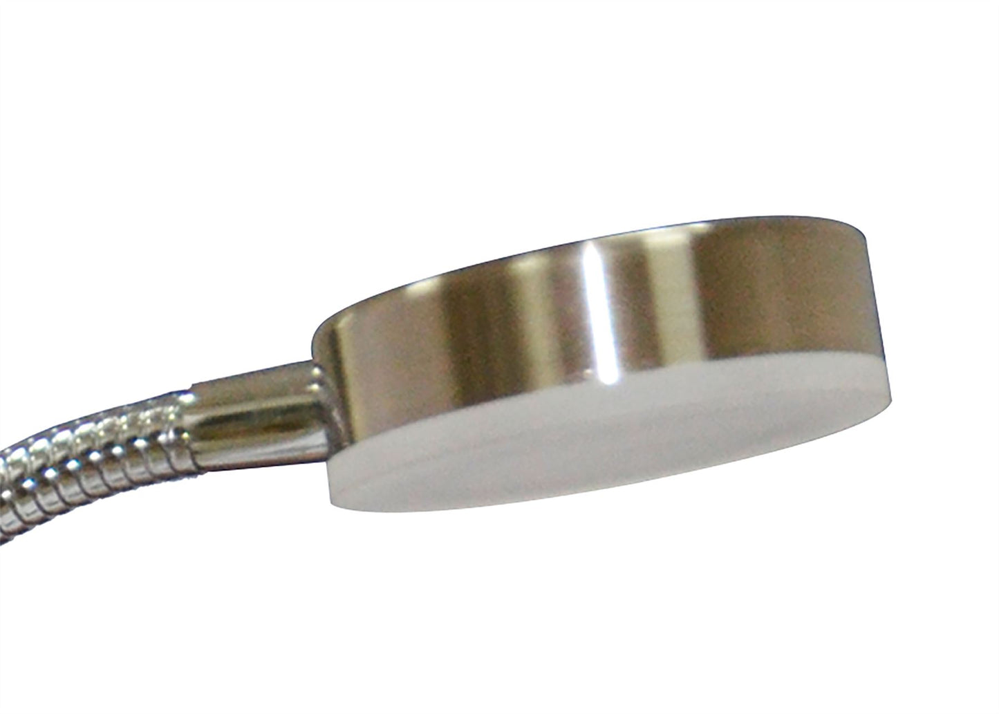 Mantra Fusion Tobias Table Lamp 1 Light 3W LED 3000K, 300lm, Satin Nickel/Frosted Acrylic/Polished Chrome, 3yrs Warranty