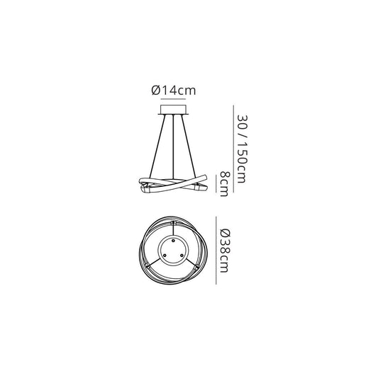 Mantra Infinity 38cm Blanco Pendant 30W LED 4000K, 2500lm, White/White Acrylic, 3yrs Warranty