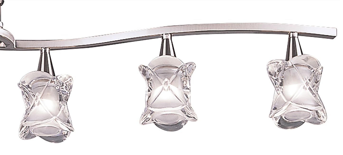Mantra Rosa Del Desierto Telescopic Linear Pendant Line 6 Light G9, Satin Nickel