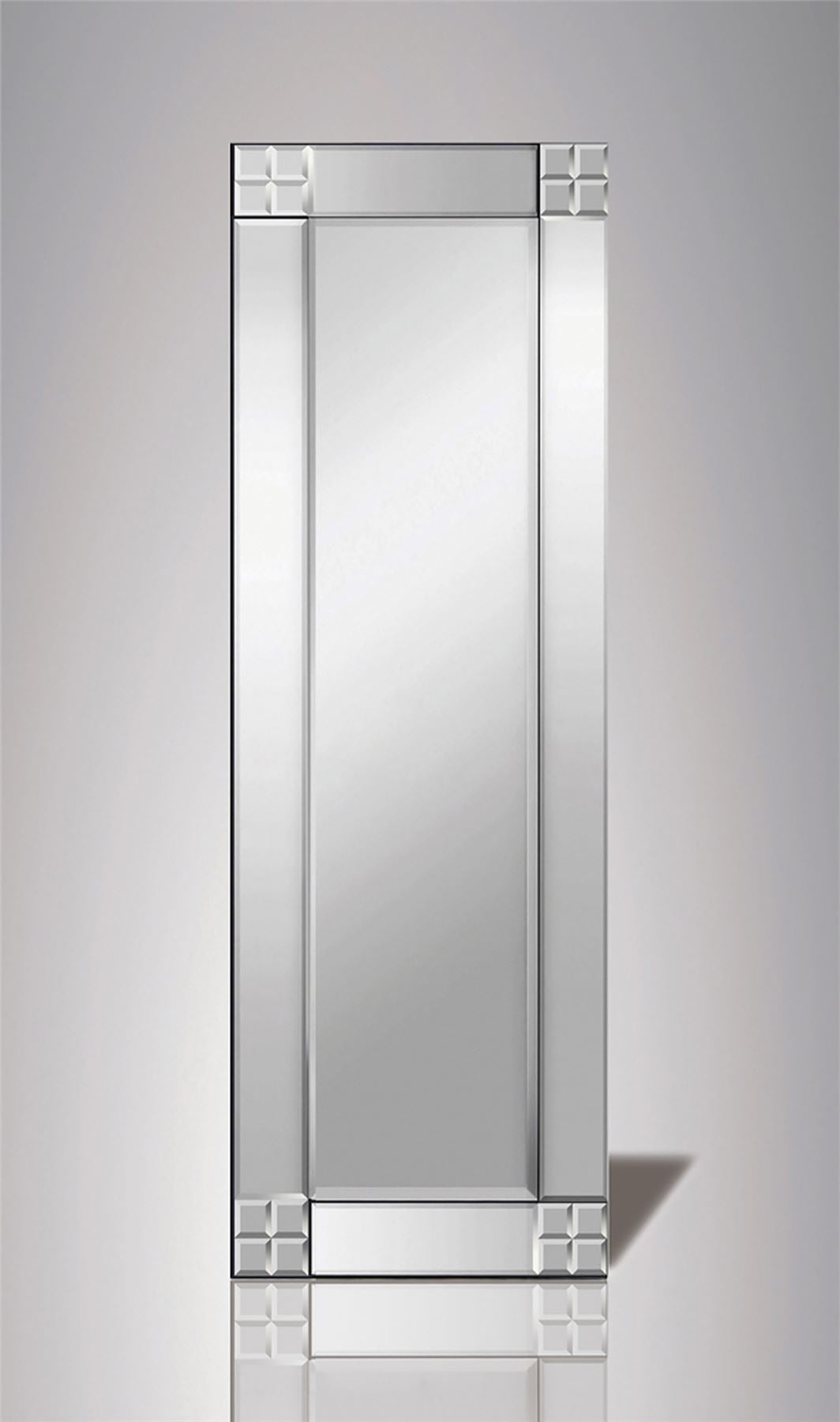 Diyas Home Vita 120cm x 40cm Square Cut Detailed Mirror (Can Only Be Shipped On A Pallet, Additional Charges May Apply.) Mirrors