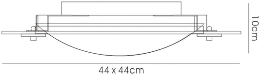 Diyas Leo Square Flush 3 Light E27 Polished Chrome/Mirror Ceiling Light Fitting