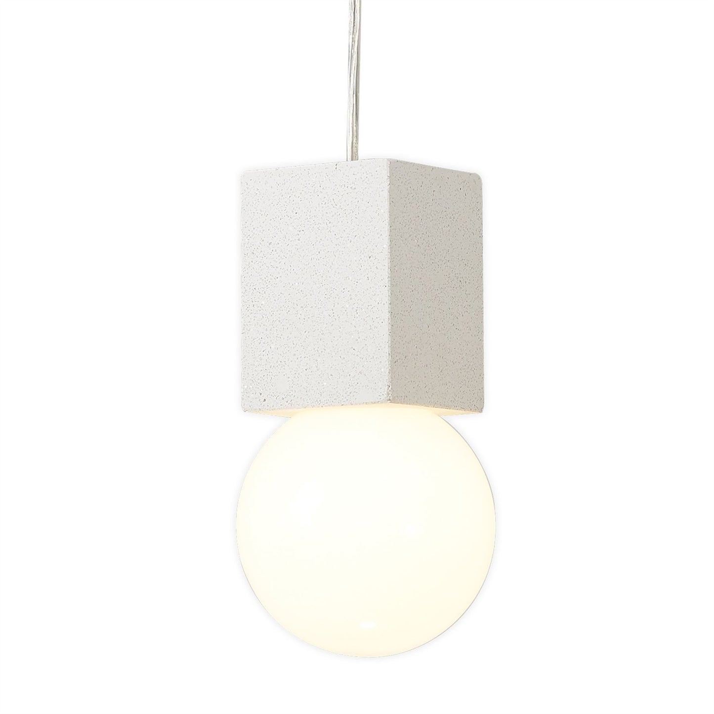 Mantra Galaxia 12cm Pendant Square, 1 Light E27, White/White Cement