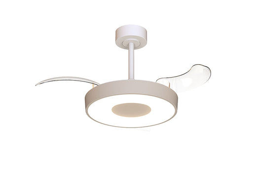 Coin Fan Mini Smart 40cm 36W LED Dimmable Ceiling With Built-In 25W DC Fan, 3000-5000K Remote, APP, Alexa & Google Voice Control, 5710lm, Beige