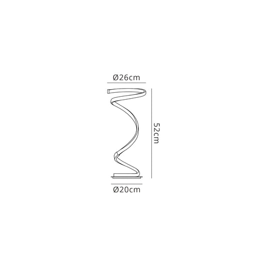 Mantra Helix Table Lamp 52cm, 20W LED, 3000K, 1600lm, Polished Chrome, 3yrs Warranty