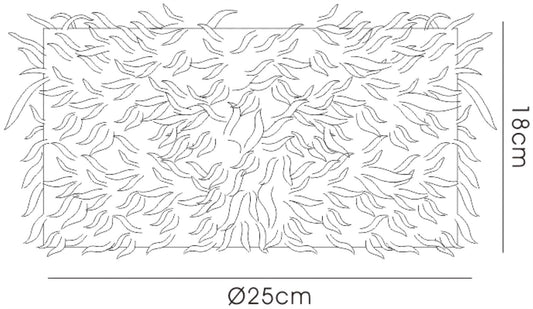 Diyas Arqus Feather Shade White 250mm x 180mm