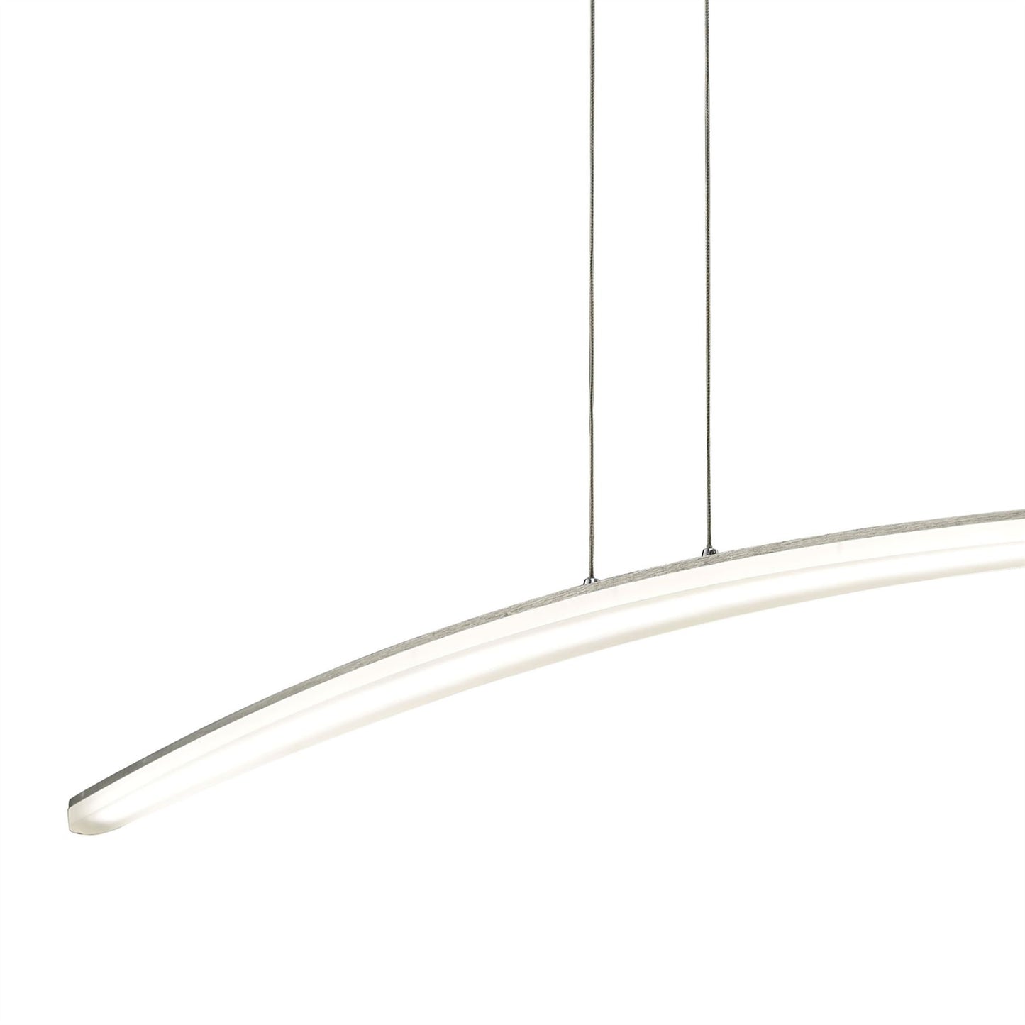 Mantra M4080 Hemisferic Linear Pendant 28W LED 110cm Bar 3000K, 1800lm, Satin Aluminium/Frosted Acrylic, 3yrs Warranty