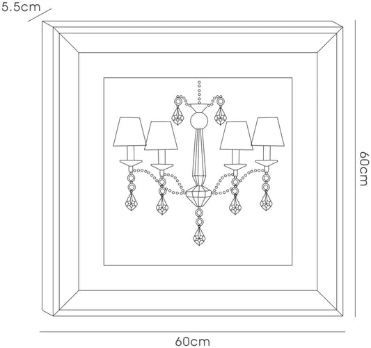 Diyas Home Crystal Wall Art (DH) Décor Chandelier with Red Shades, Black Frame, Red Arms, Clear Crystal