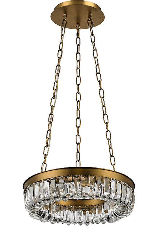Inspired Special Pendant 9 Light G9 Brown Brass/Clear Crystal