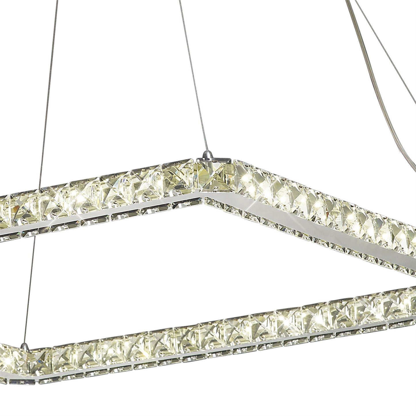 Diyas Galaxy Square Large 36W LED 4000K Polished Chrome/Crystal Ceiling Pendant Light Fitting