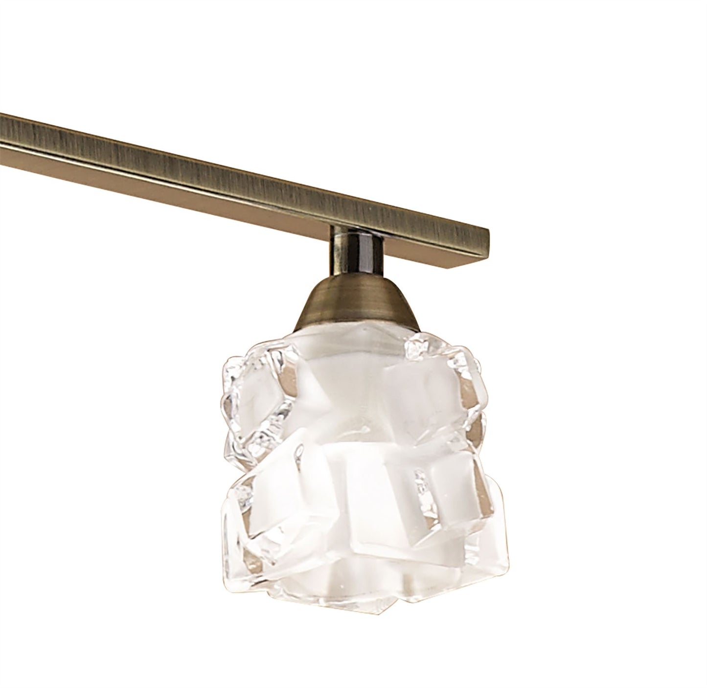 Mantra M1867 Ice Linear Pendant 4 Light G9 ECO Bar, Antique Brass
