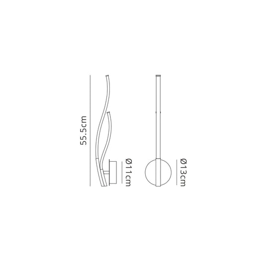 Mantra M6107 Corinto Wall Light, 12W LED, 3000K, 960lm, Silver Chrome, 3yrs Warranty