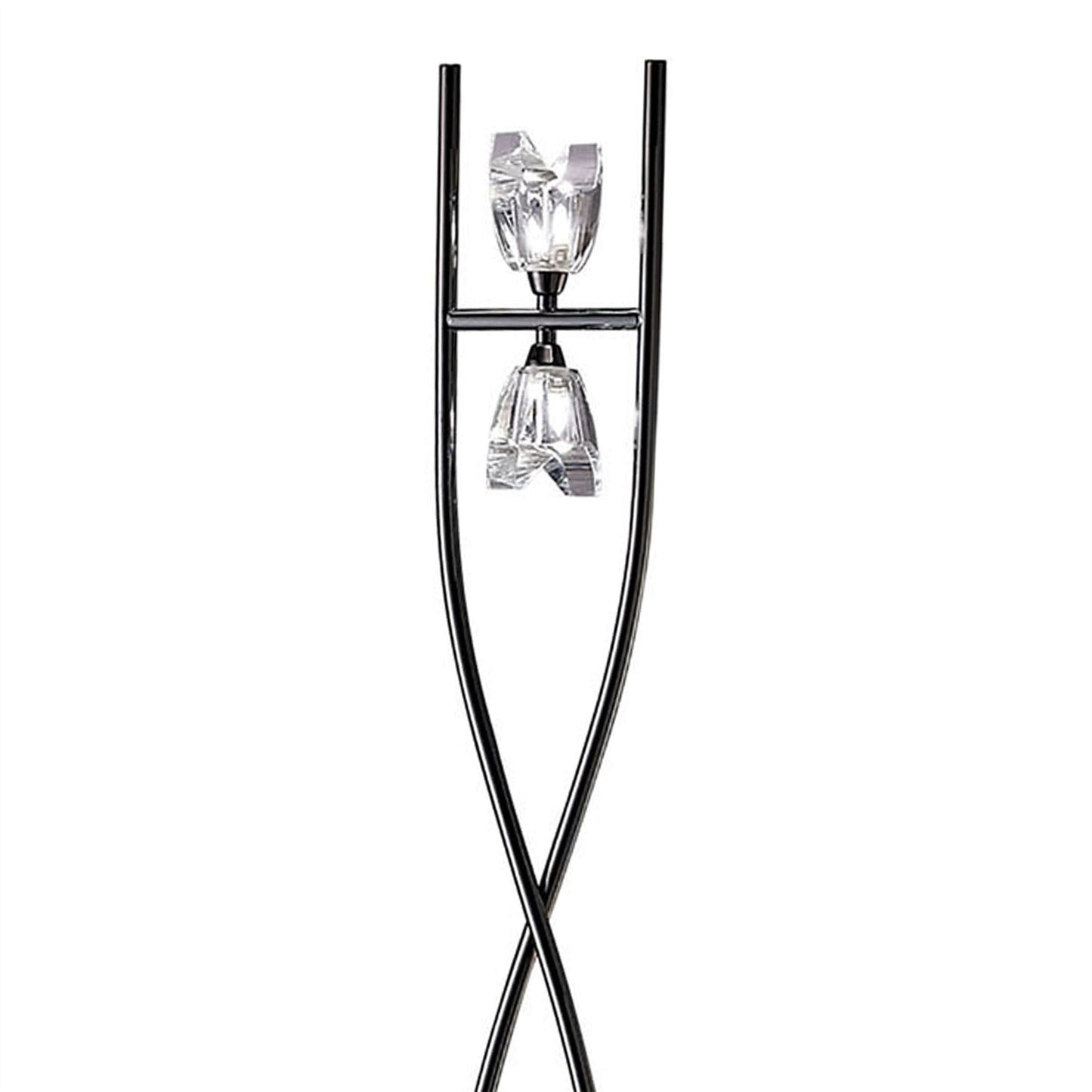 Mantra Eclipse Floor Lamp 2 Light G9, Black Chrome
