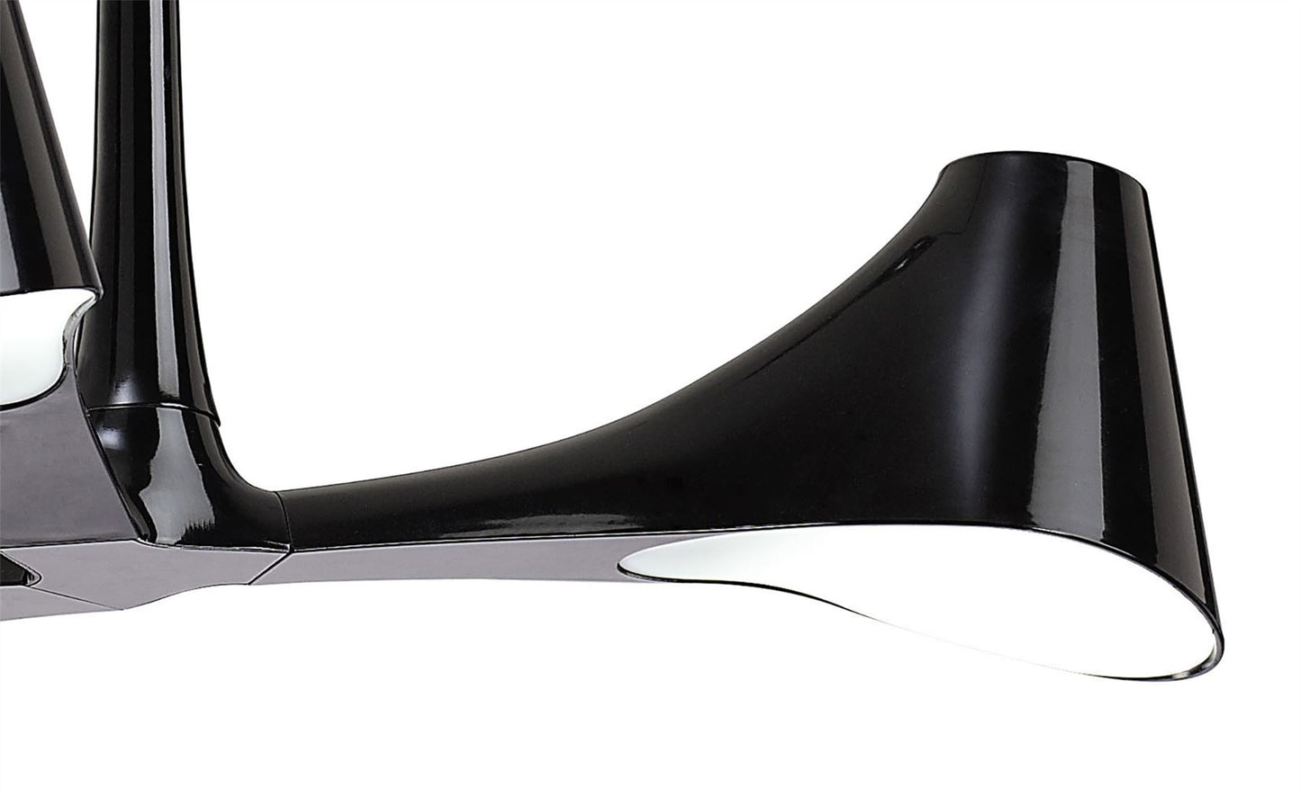 Mantra Ora 70cm Telescopic Convertible To Semi Flush 3 Light E27, Gloss Black/White Acrylic/Polished Chrome, CFL Lamps INCLUDED
