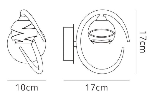 Mantra Loop Wall Light Switched 1 Light G9 ECO, Polished Chrome