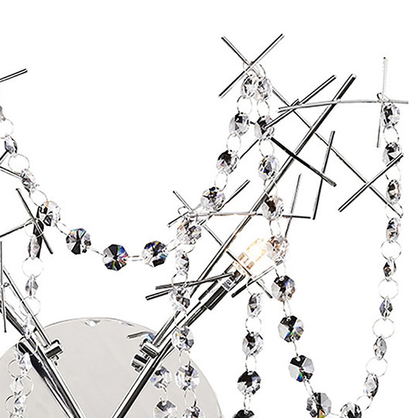 Diyas Lexi Wall Light Switched 2 Light G4 Polished Chrome/Crystal, NOT LED/CFL Compatible