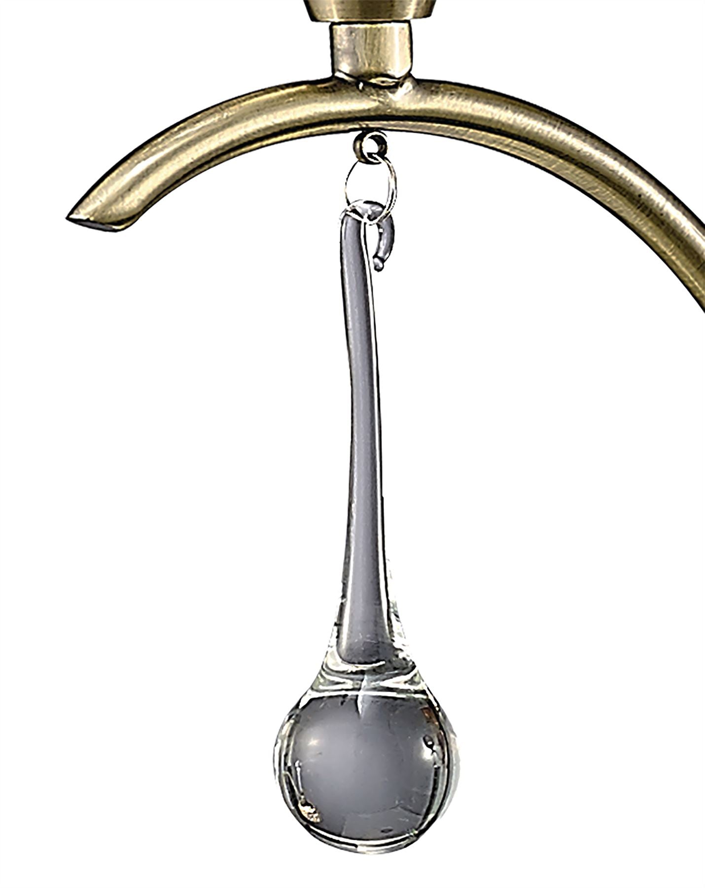 Diyas Chelsie 56cm 3 Light G9 Antique Brass/Clear Beaded Glass Ceiling Pendant Light Fitting
