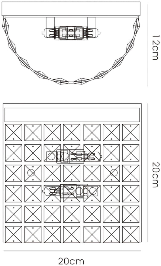 Diyas Cortina Wall Light 2 Light G9 Antique Brass/Crystal