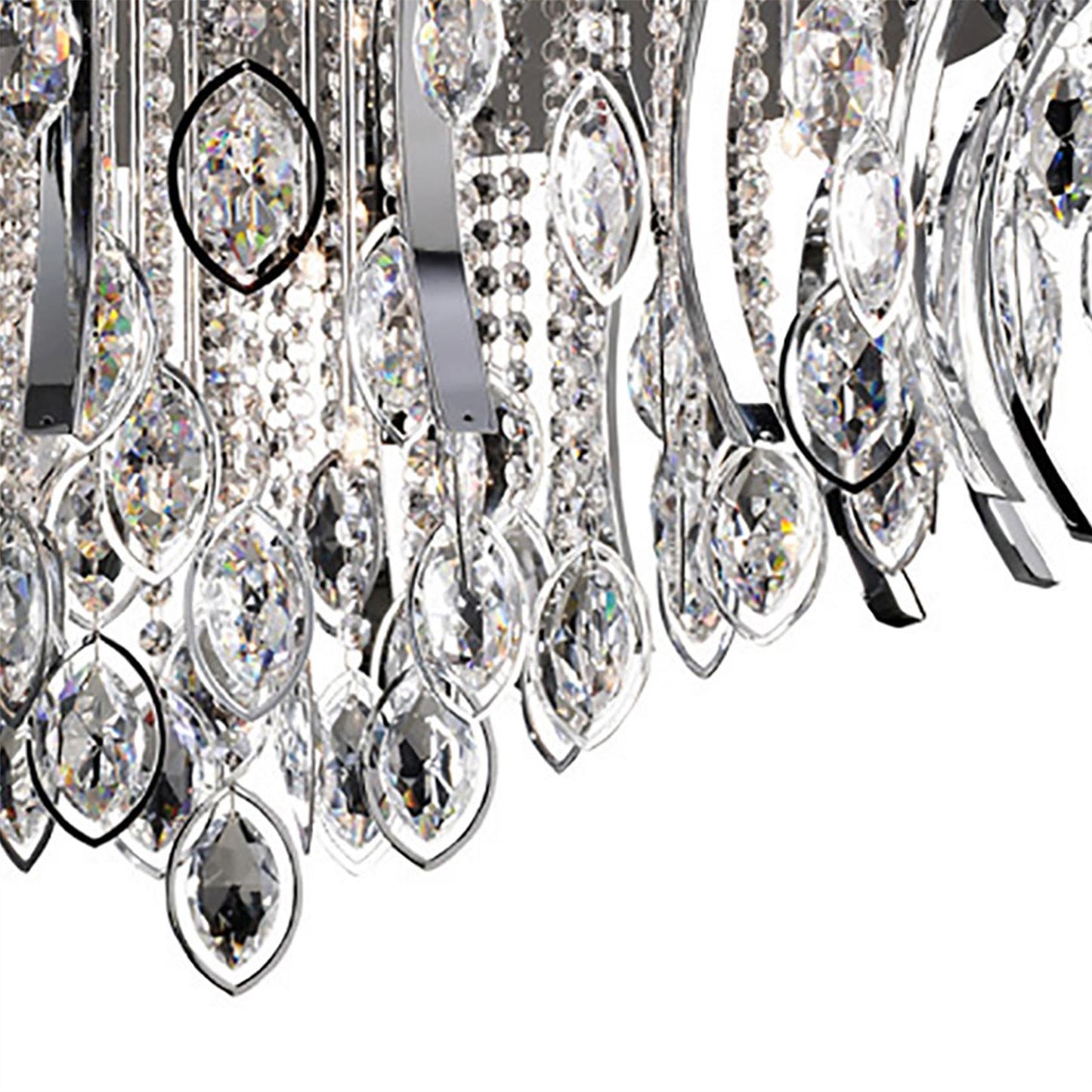Diyas Mios 75cm 15 Light G4 Polished Chrome/Crystal, NOT LED/CFL Compatible Ceiling Light Fitting