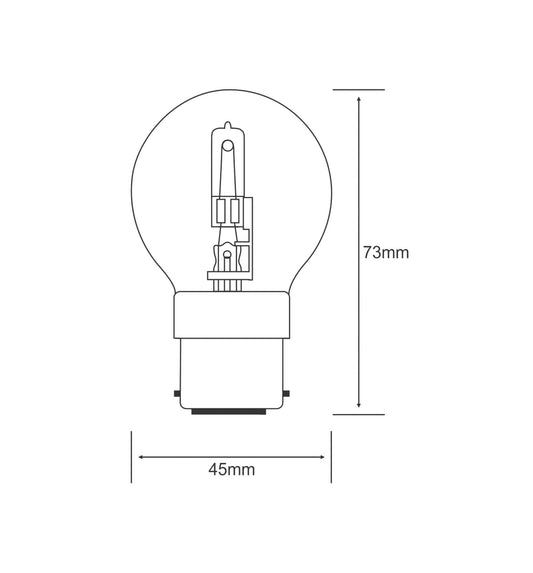 Luxram Halogen Energy Saver Ball B22 18W Halogen