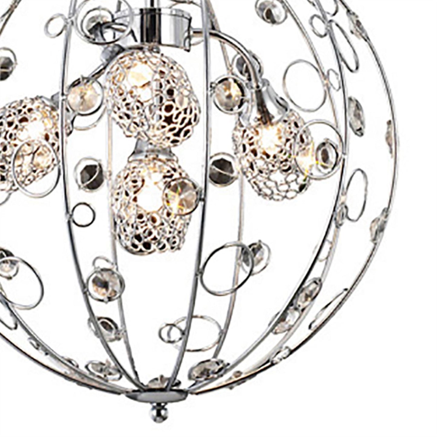 Diyas Sorrento 37cm Ball 3 Light G9 Polished Chrome/Crystal Ceiling Pendant Light Fitting
